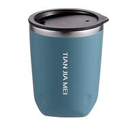TEEKU Tasse à café isotherme en acier inoxydable de 300 ml, tasse thermique pour hommes et femmes, tasse portable délicate, mug en céramique, simple (bleu, taille unique)