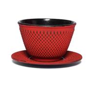 Teeladen Herzberg Maoci Arare Tasse à thé en fonte avec soucoupe Rouge 120 ml