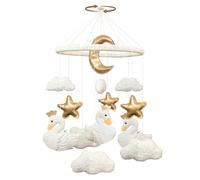 Teeloray Mobile bohème en forme de cygne pour chambre d'enfant, garçons et filles, fait à la main, en feutre, décoration de chambre d'enfant, berceau, chambre d'enfant, cadeau de nouveau-né