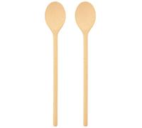 teemando® 2 cuillères de cuisine ovales solides en bois de 25 cm pour la cuisine et la pâtisserie