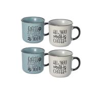 Teemando Cha Cult Lot de 2 gobelets en grès Leano, 2 compartiments = 4 gobelets, assortis, 0,35 l, hauteur 9,4 cm, diamètre 9,5 cm