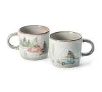 Teemando Cha Cult White Christmas Lot de 2 gobelets en grès avec Reactive Glaze assortis 0,3 l H 8,3 cm Ø 8,5 cm