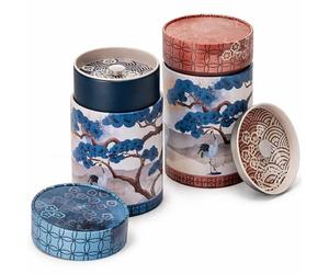 Teemando® Crane Boîte ronde 150 g fer-blanc avec bouchon aromatique 2 compartiments H 11,7 cm Ø 7,5 cm