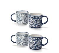 Teemando® Karolina Lot de 2 tasses en céramique avec relief, empilables 0,32 l