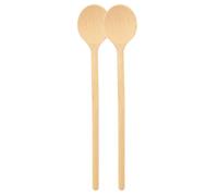 teemando® Lot de 2 cuillères de cuisson rondes en bois 30 cm