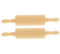 teemando® Lot de 2 rouleaux à pâtisserie en bois de marque pour enfants, 26 cm, axe rotatif, rouleau de massepain, facile à dérouler avec le mini rouleau à pâtisserie