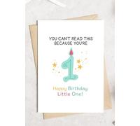 TEEMI - Carte d'anniversaire amusante pour un premier anniversaire, carte « You Can't Read This Because You're 1 »