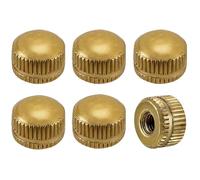 Teemyaa Lot de 6 capuchons à vis M4 pour support de montage de luminaire de plafond, filetage M4, taille 9 mm de hauteur et 11 mm de diamètre, laiton doré, pas pour lampe de table finale
