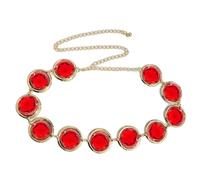 Teen-Titans Costume Props Ceinture Femme Raven Cosplay Ceinture Réglable Strass Rouge Pierre Chaîne Ceinture Cosplay Accessoire Anime Cosplay