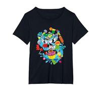 Teen Titans Go Candy Mania T-Shirt, Femme Grandes Tailles, Noir, 5X