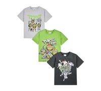 TEENAGE MUTANT NINJA Lot de 3 t-shirts Tortues Ninja à manches courtes pour garçon, produit officiel TMNT Clothing, Multicolore, 4-5 ans