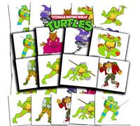 Teenage Mutant Ninja Lot de 70 tatouages temporaires TMNT prédécoupés individuels 5,1 x 5,1 cm pour enfants, garçons et filles (tortues ninja, fournitures de fête fabriquées aux États-Unis)