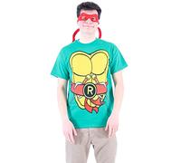 TEENAGE MUTANT NINJA TMNT Costume de Tortues Raphaël, vert, avec masque pour les yeux rouges, taille XXL