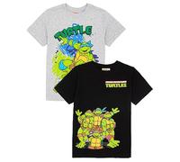 Teenage Mutant Ninja Tortues t-Shirt 2 Pack Kids Gris Noir Top