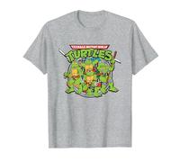Teenage Mutant Ninja Turtles Classic Turtles T-Shirt, Homme, Gris Chiné, 5XL