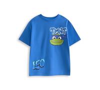 Teenage Mutant Ninja Turtles Garçons Bleu Graphique Tee | T-Shirt à Manches Courtes Lion TMNT pour Enfants | Marchandise de Personnage Leonardo | Produits dérivés Tortues - 7-8 Ans