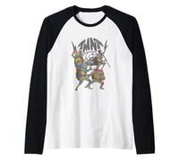 Teenage Mutant Ninja Turtles Hero Lineup Distressed Logo Manche Raglan