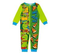 Teenage Mutant Ninja Turtles Kids Green & Blue Character Onesie | Costume emblématique des TMNT | Parfait pour Jouer, Dormir et Les Nuits douillettes | Combinaison de Nuit Tout-en-Un