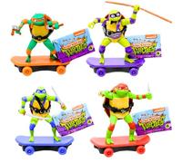 Teenage Mutant Ninja Turtles Lot de 4 déchiqueteuses d'égout 15 cm pour skateboard Michaelangelo, Raphael, Donatello et Leonardo