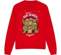 Teenage Mutant Ninja Turtles - "Merry Christmas From Our Sewer" Sweatshirt für Herren/Damen Uni TV12626 (XXL) (Rot)