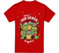 Teenage Mutant Ninja Turtles - "Merry Christmas From Our Sewer" T-Shirt für Herren/Damen Uni TV18318 (XL) (Rot)