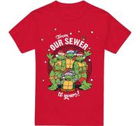 Teenage Mutant Ninja Turtles - "Merry Christmas From Our Sewer" T-Shirt für Herren TV6352 (4XL) (Rot)