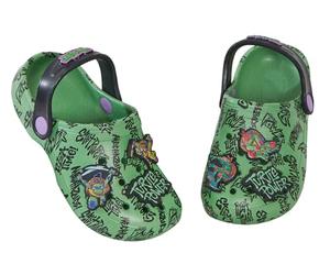 Teenage Mutant Ninja Turtles Sabots pour garçons avec breloques et badges, chaussures d'intérieur et d'extérieur TMNT Sliders avec sangles de cheville, multicolore, 31 EU