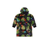 Teenage Mutant Ninja Turtles Sweat à capuche en polaire de luxe entièrement doublé pour garçons, Couverture polaire oversized pour enfants, Noir , 3-6 ans