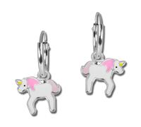 Teenie-Weenie Boucles Doreilles 11mm Boucles Doreilles Enfant Argent Licorne Blanc Rose Sdo8157w