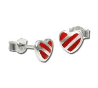 Teenie-Weenie Boucles Doreilles 6mm Pour Enfants Boucles Doreilles Clous En Argent 925 Coeur Rouge Sdo207r