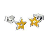 Teenie-Weenie Boucles Doreilles 6mm Pour Enfants Boucles Doreilles Clous En Argent 925 Étoile Jaune Sdo200y