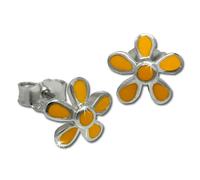 Teenie-Weenie Boucles Doreilles 6mm Pour Enfants Boucles Doreilles Clous En Argent 925 Fleur Jaune Sdo209y