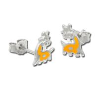 Teenie-Weenie Boucles Doreilles 8mm Boucles Doreilles Enfant Argent 925 Girafe Jaune Sdo205y