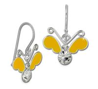 Teenie-Weenie Boucles Doreilles Boucles Doreilles Enfant Argent 3d Papillon Jaune Sdo8140y