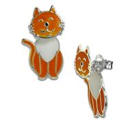 Teenie-Weenie Boucles Doreilles Chat Blanc Orange Boucles Doreilles Enfant Argent 925 Sdo8168o