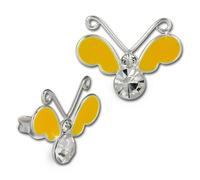 Teenie-Weenie Boucles Doreilles Clous Doreilles Enfant En Argent 3d Papillon Jaune Sdo8121y