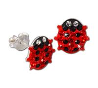 Teenie-Weenie Boucles Doreilles Clous Doreilles Enfant En Argent Coccinelle Rouge Sdo8003r