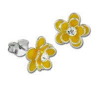 Teenie-Weenie Boucles Doreilles Enfant Boucles Doreilles Clous En Argent 925 3d Nénuphar Jaune Sdo8122y