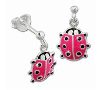 Teenie-Weenie Boucles Doreilles Enfant Boucles Doreilles Clous En Argent 925 Coccinelle Rose Sdo8106p