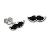Teenie-Weenie Boucles Doreilles Enfant Clous Doreilles Argent Moustache Noir Sdo8151s