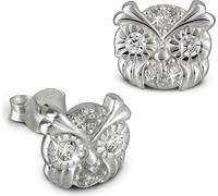 Teenie-Weenie Boucles d'oreilles enfants 925 argent blanc tête de hibou SDO8012W