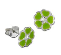 Teenie-Weenie Boucles Doreilles Enfants Boucles Doreilles Clous En Argent 925 Fleurs Vert Clair Sdo8123l