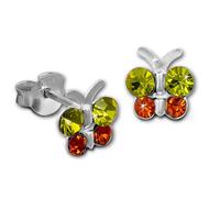 Teenie-Weenie Boucles Doreilles Enfants Boucles Doreilles Clous En Argent 925 Papillon Jaune Sdo8014y