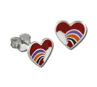 Teenie-Weenie Boucles Doreilles Enfants Boucles Doreilles En Argent Coeur Arc-En-Ciel Coloré Sdo8143r