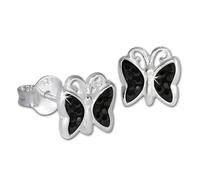 Teenie-Weenie Boucles Doreilles Enfants Boucles Doreilles En Argent Papillon Noir Sdo094s