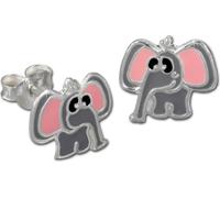 Teenie-Weenie Boucles d'oreilles pour enfants argent gris rose éléphant SDO8107K