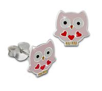 Teenie-Weenie Boucles d'oreilles pour enfants Argent rose petit hibou SDO8130A