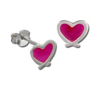 Teenie-Weenie Boucles Doreilles Pour Enfants Boucles Doreilles Clous En Argent 925 Coeur Rose Sdo8120p
