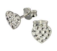 Teenie-Weenie Boucles Doreilles Pour Enfants Boucles Doreilles Clous En Argent 925 Coeurs Blancs Sdo251w
