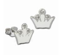 Teenie-Weenie Boucles Doreilles Pour Enfants Boucles Doreilles Clous En Argent 925 Couronne Blanche Sdo8105w